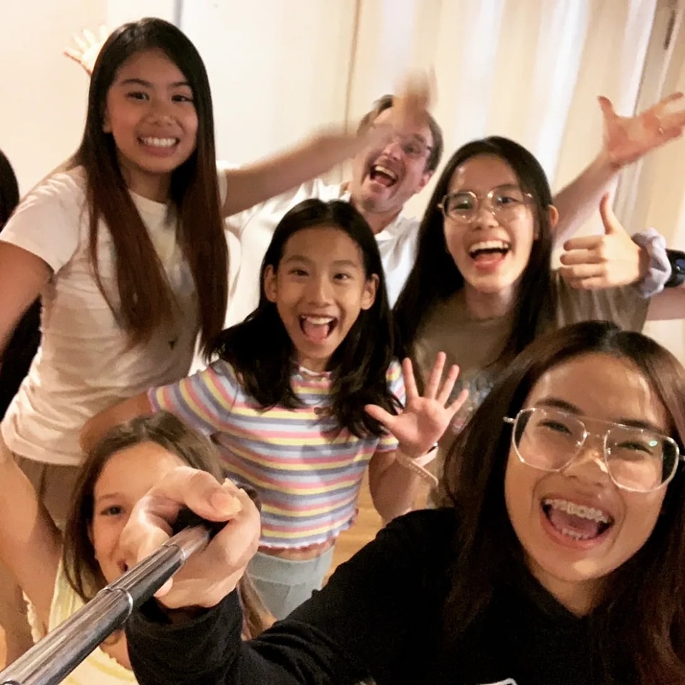 Having fun in our new teenager class. Session 2 yesterday.
 I had no idea selfie…