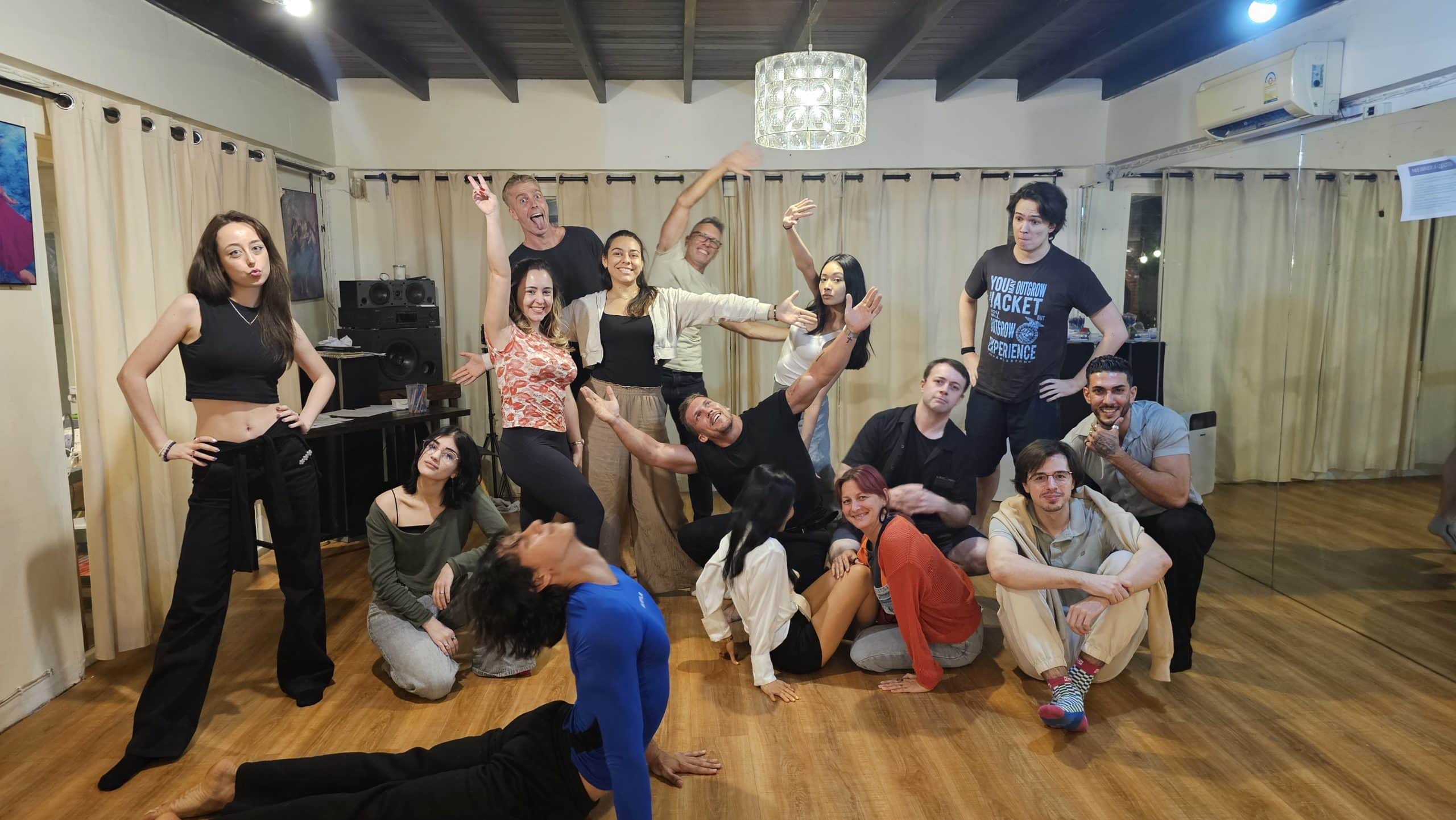Acting lessons in Thailand at MasterClass Studio with students learning 

